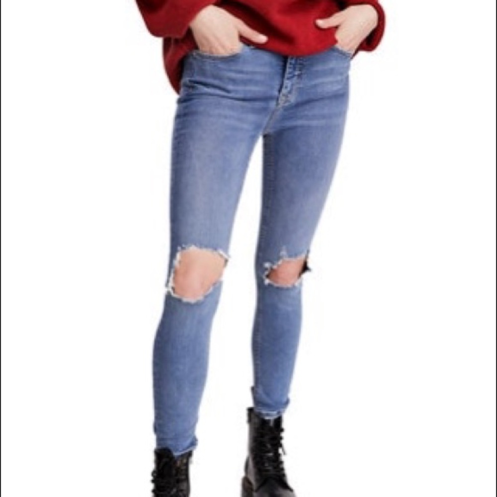 Free People Busted Knee Skinny Jeans